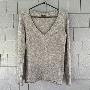 J.Crew gray v-neck wool sweater with sparkle!